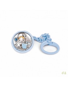 Pinza Chupete Celeste Plata...