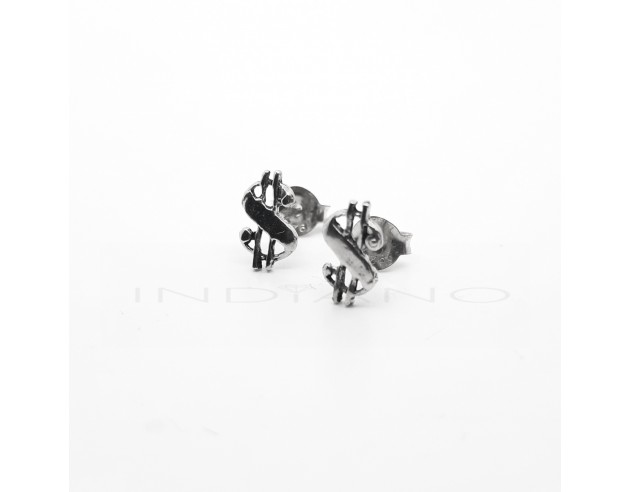 Pendientes Plata Simbolo Dollar