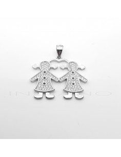 Colgante Plata Dos Niñas...
