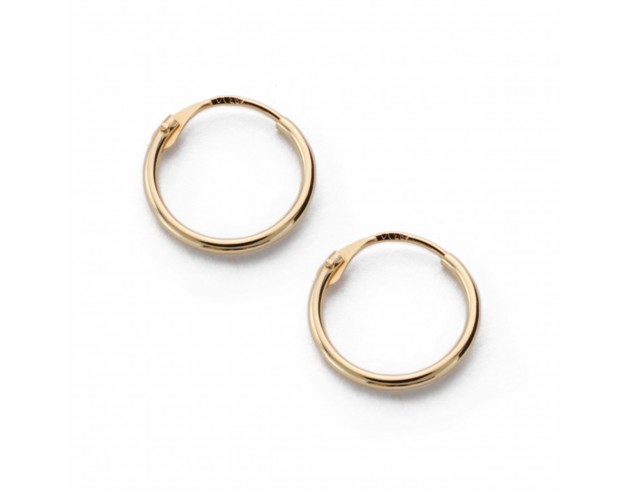 Pendientes Oro Aros Redondos Lisos