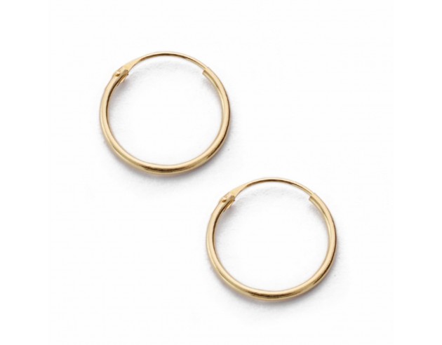 Pendientes Oro Aros Redondos Lisos