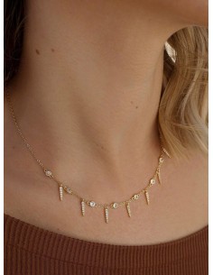 Collar Plata Dorada Línea...