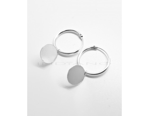 Pendientes Plata Aros y Disco Plano