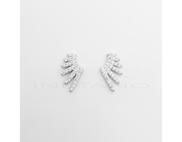 Pendientes Plata Abanico Circonitas