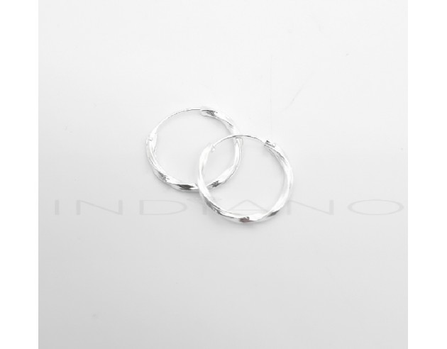 Pendientes Plata Aros Retorcidos Brillo
