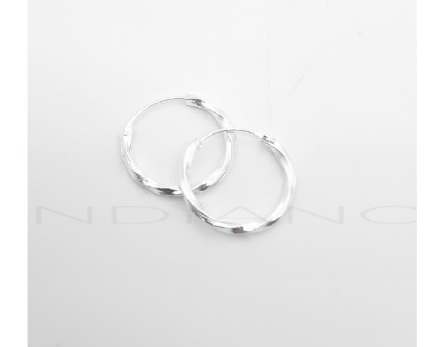 Pendientes Plata Aros Retorcidos Brillo.