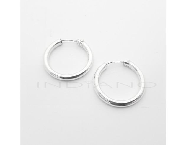 Pendientes Plata Aros Redondeados 3 mm