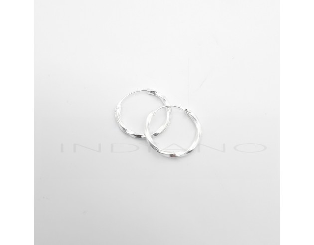 Pendientes Plata Aros Retorcidos Brillo