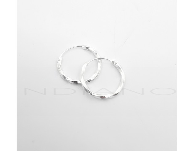 Pendientes Plata Aros Retorcidos Brillo