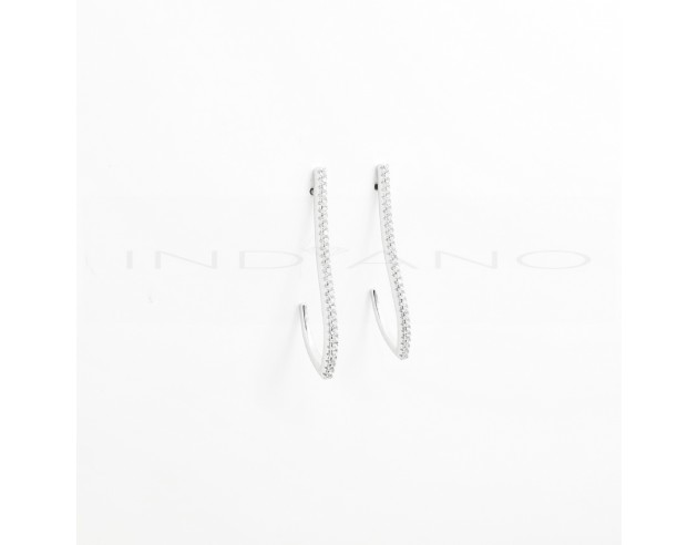 Pendientes Plata Largo Circonitas...