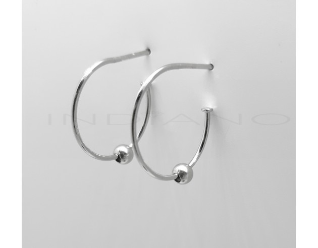 Pendientes Plata Aros con Bola
