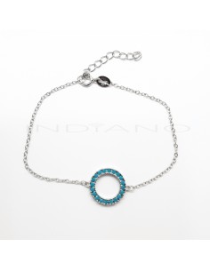Pulsera Plata Círculo Azul...