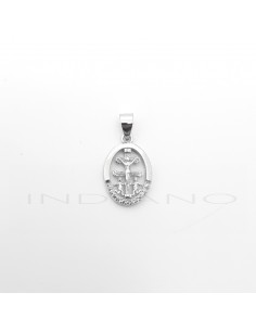 Colgante Plata Oval Cruz de...