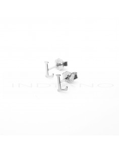 Pendientes Plata Letra L Lisos