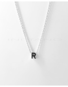 Gargantilla Plata Letra R Lisa