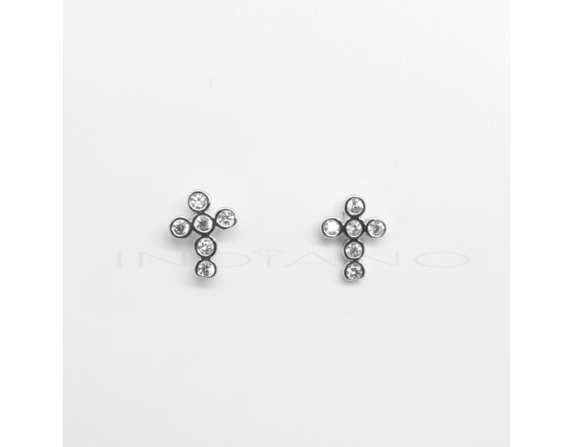 Pendientes Plata Cruz Circonitas