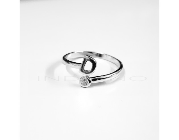 Anillo Plata Inicial D Circonita
