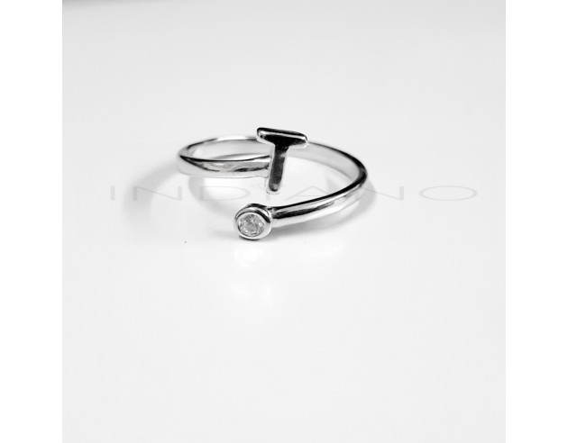 Anillo Plata Inicial T Circonita