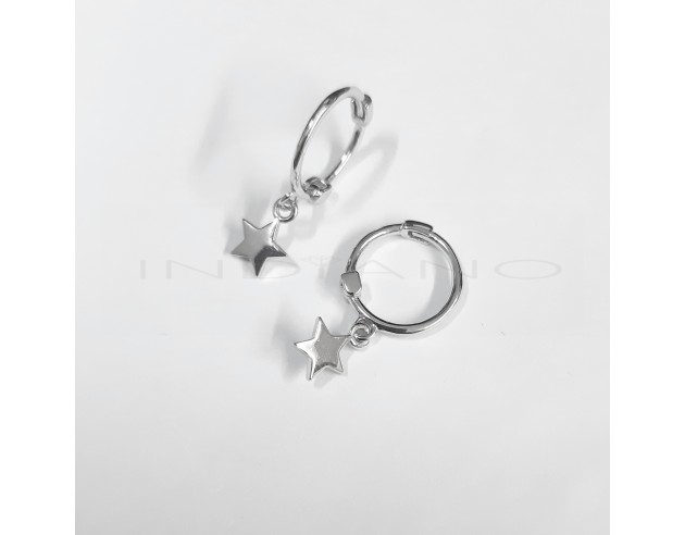 Pendientes Plata Aros con Estrellas