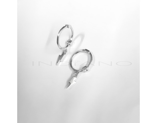 Pendientes Plata Aros con Rayo