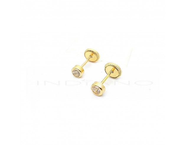 Pendientes Oro Círculo Circonita