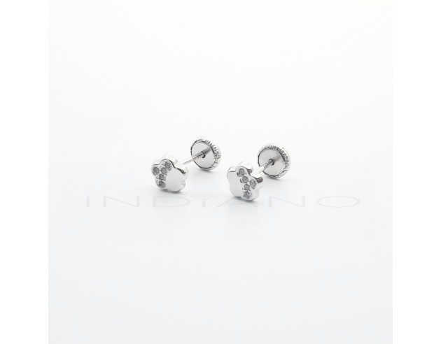 Pendientes Oro Blanco Flor Circonitas...