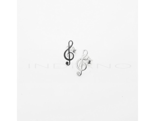 Pendientes Plata Clave Sol Lisa