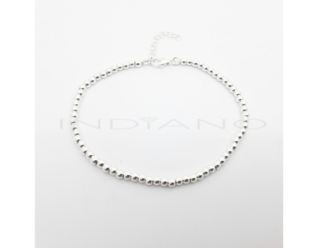 Pulsera Plata Bolas Lisas 3 mm