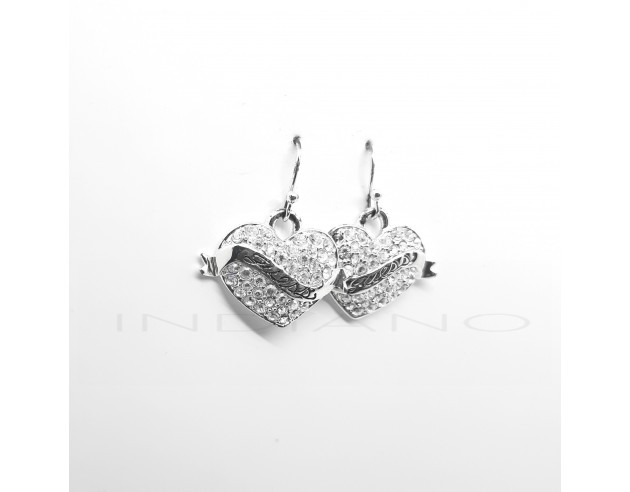 GUESS PENDIENTES L CORAZON PLATEADO