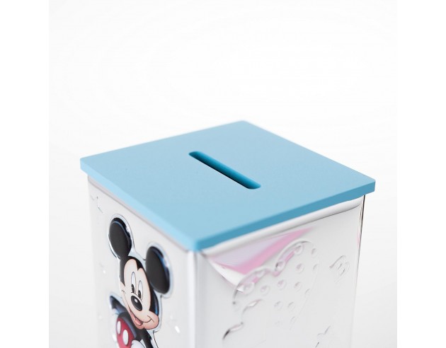 Hucha Plata Bilaminada Mickey Azul