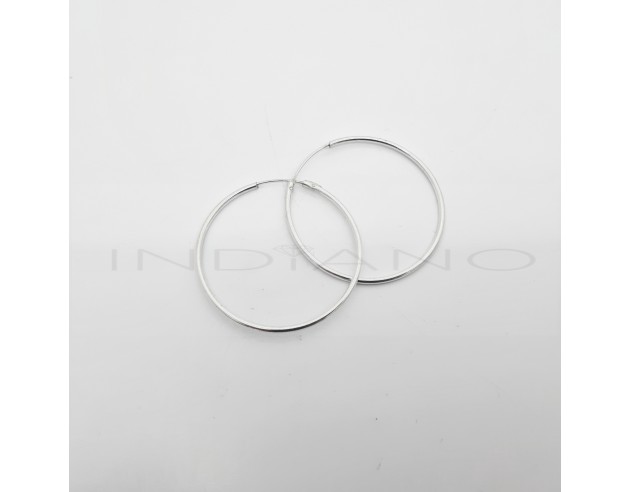 Pendientes Plata Aros Lisos 42 mm