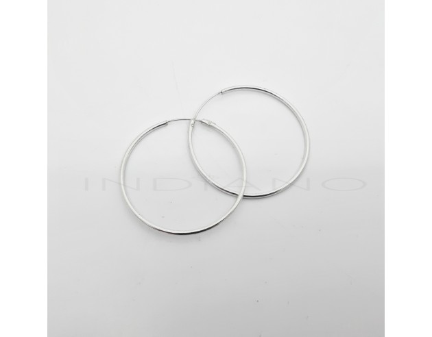 Pendientes Plata Aros Lisos 46 mm