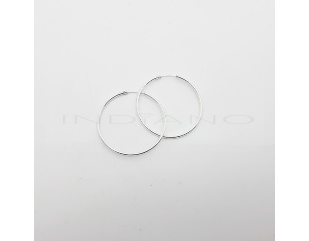 Pendientes Plata Aros Lisos 40 mm