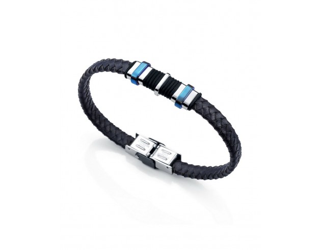 Infalible pulsera de hombre en acero y piel, la elección perfecta para cualquier evento. Con un diseño innovador y materiales d