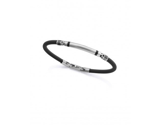 Refleja tu lado más urbano y sofisticado con esta pulsera de hombre que fusiona la resistencia del acero con la flexibilidad de