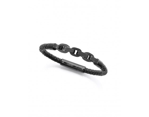 Añade un toque de estilo audaz y sofisticado con esta pulsera de hombre que combina la solidez del acero IP gris con la textura