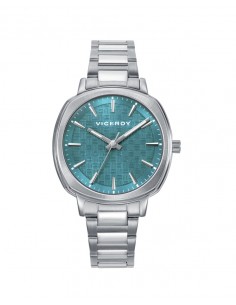 Un toque de frescura y elegancia: este reloj de mujer con tres agujas destaca por su caja de acero resistente y un brazalete a 