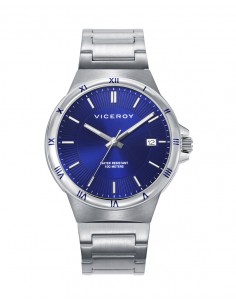 Un clásico con carácter: este reloj de hombre con tres agujas y calendario destaca por su caja de acero resistente y su brazale