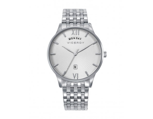 Sencillez y elegancia en cada detalle: este reloj de hombre combina una resistente caja de acero con un brazalete a juego, ofre