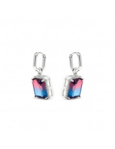 Pendientes Kakan de Plata de Ley 925 y Cuarzo Hidrotermal Azul Degradado acabado rodio.