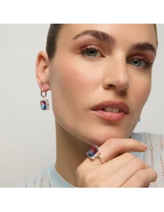 Pendientes Kakan de Plata de Ley 925 y Cuarzo Hidrotermal Azul Degradado acabado rodio. 2