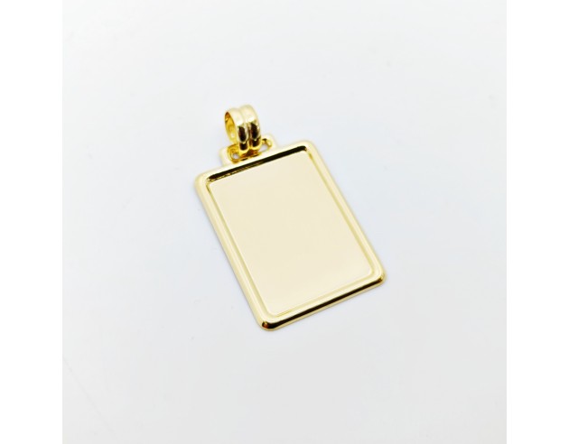 Chapa Oro Rectangular Cerco Ligera...
