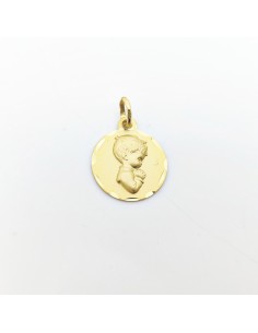 Medalla Oro Niño Rezando 14 mm