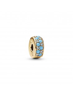 Clip Pandora Azul Agua 14k...