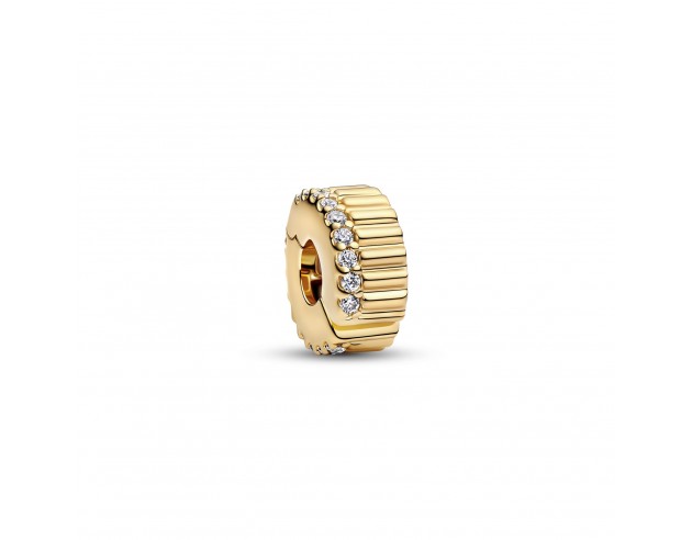 Charm Pandora Clip Acanalado 14k...