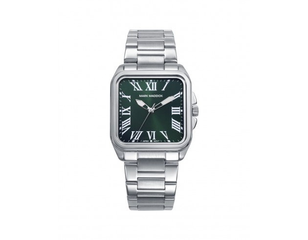 Sofisticación y frescura se reflejan en este reloj de mujer, que combina caja y brazalete de acero con una esfera verde elegant