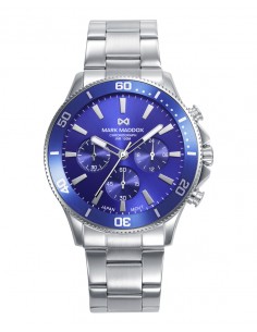 Un clásico contemporáneo, este reloj de hombre cronógrafo combina una robusta caja y brazalete de acero con una elegante esfera
