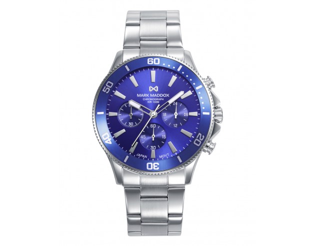 Un clásico contemporáneo, este reloj de hombre cronógrafo combina una robusta caja y brazalete de acero con una elegante esfera