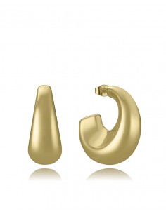 Unos pendientes que irradian elegancia y presencia en un diseño moderno. Fabricados en acero con un acabado IP dorado, estos pe
