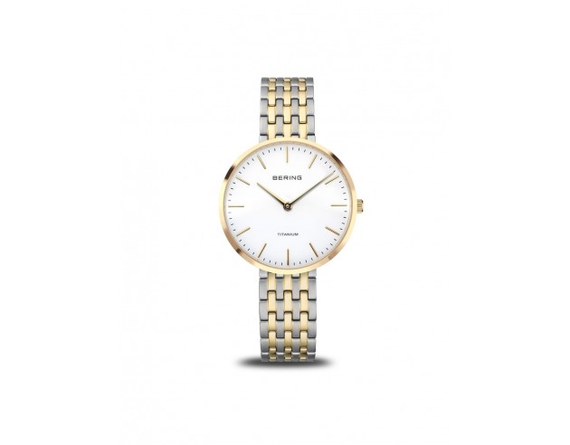 Ligereza en bicolor  elegancia de titanio para la muñeca femenina.

Este reloj de mujer de la Colección BERING Titanium comb
